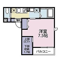 ルヴァンハウス 1Kの間取図画像