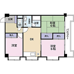 ブランコスタ神明 3DKの間取図画像