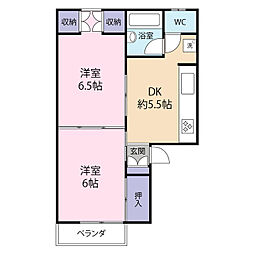 メゾン・エストリーヴ 2DKの間取図画像
