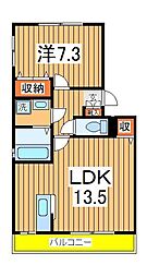 レスペート柏の葉 1階1LDKの間取り