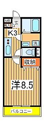 アムールPOPO 1Kの間取図画像