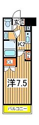 プレジオ3 1Kの間取図画像
