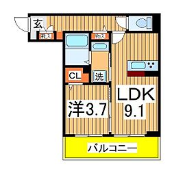 グランバニア 1LDKの間取図画像