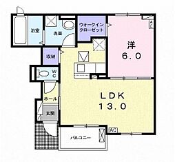 アリエス 1LDKの間取図画像