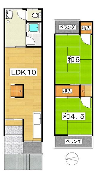 画像2:41.7m2の2LDK