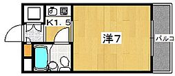 サムくずは丘 1Kの間取図画像