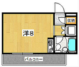 サムくずは丘 ワンルームの間取図画像