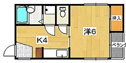 ひかりビル 1Kの間取図画像