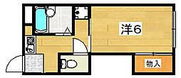 牧野資生ハイツ 1Kの間取図画像