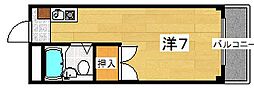 第二小川ハイツ ワンルームの間取図画像