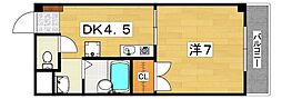 ミラーズファーム船橋 1DKの間取図画像