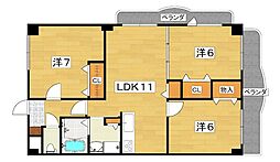 RESONO 3LDKの間取図画像