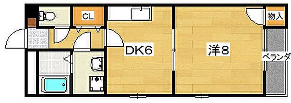 うずしおハイツ ｜大阪府枚方市星丘２丁目(賃貸マンション1DK・2階・32.76㎡)の写真 その2