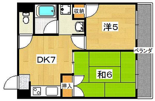 パレ東中振 ｜大阪府枚方市東中振１丁目(賃貸マンション2DK・3階・44.00㎡)の写真 その2