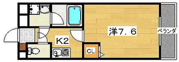 枚方グランドマンション ｜大阪府枚方市枚方元町(賃貸マンション1K・2階・24.00㎡)の写真 その2