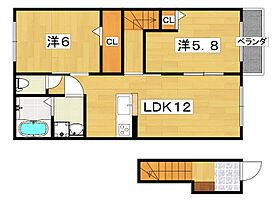 クレール下村  ｜ 大阪府枚方市田口１丁目（賃貸アパート2LDK・2階・56.60㎡） その2