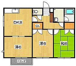 メゾンアキホ 2階3DKの間取り