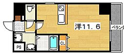 プラリア牧野阪 ワンルームの間取図画像