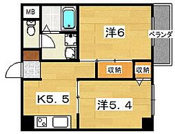 セレコート枚方2 2Kの間取図画像
