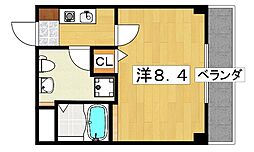 ダブルツリー7番館 1Kの間取図画像