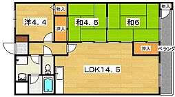 リバティ・交北1 3LDKの間取図画像