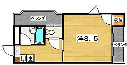 ロータリーM出口 1Kの間取図画像