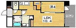 テラス天の川 1LDKの間取図画像
