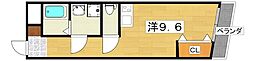 JOB-2号館 ワンルームの間取図画像