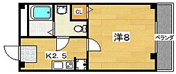 サン・ルモンド岡山手 1Kの間取図画像
