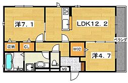 シャローム 2LDKの間取図画像