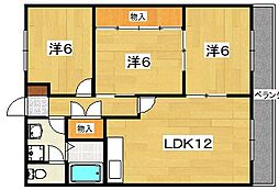 K・ハルディン 3LDKの間取図画像