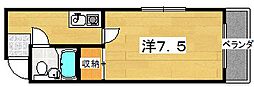 コーポサンシャイン 1Kの間取図画像