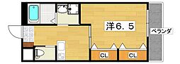 クラウディア中宮 1Kの間取図画像
