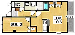 メゾン・ベルヴェデーレ 1LDKの間取図画像