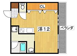 メゾン天の川 ワンルームの間取図画像
