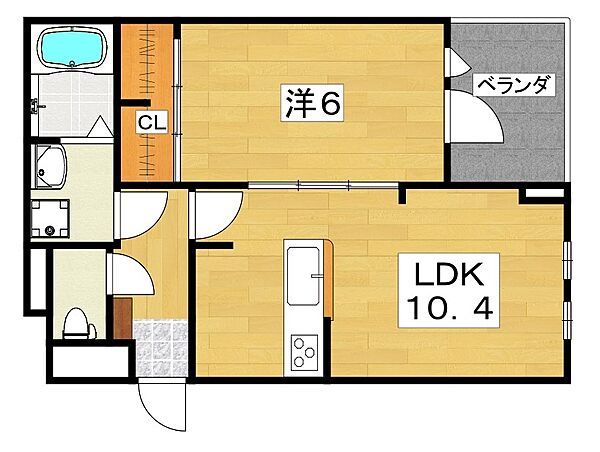 パレス藤阪東 ｜大阪府枚方市藤阪東町４丁目(賃貸アパート1LDK・2階・45.80㎡)の写真 その2