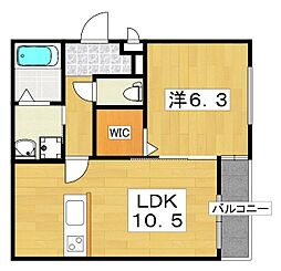 サンセレーノ minami 1階1LDKの間取り