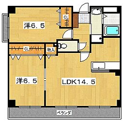 アンソレイユ藤ケ尾 2LDKの間取図画像