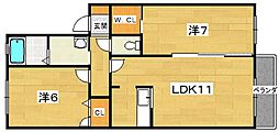 シャーメゾン・ヴェール 2LDKの間取図画像