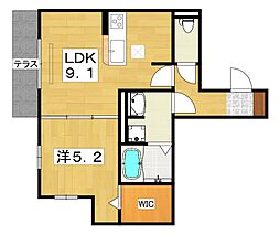 Pinehills嘉平 1LDKの間取図画像