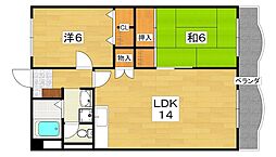 グリーンコートC 2LDKの間取図画像