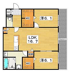 元町カデンツァ2 2LDKの間取図画像