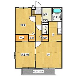 アベニュー壱番館 2LDKの間取図画像
