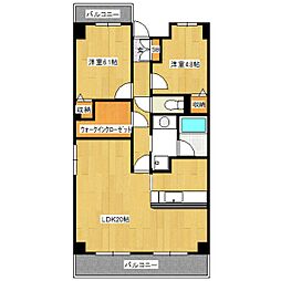 クインアゼリア 2LDKの間取図画像