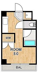 カルテットKOBORI　A棟 1階1Kの間取り