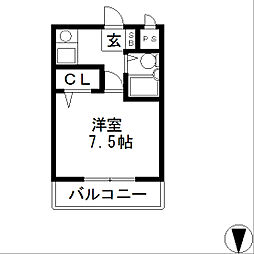 ラフィーネ瀬田 1Kの間取図画像