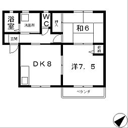 アルシオネ・セタ 2DKの間取図画像