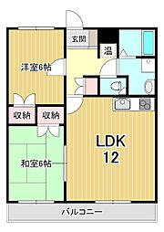 アビタシオンコンフォール 2LDKの間取図画像