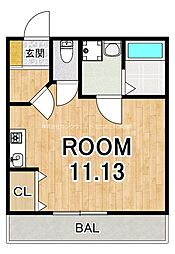 GRANDCHARIOT ワンルームの間取図画像