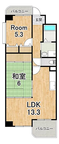 滋賀県大津市萱野浦(賃貸マンション2LDK・2階・60.47㎡)の写真 その2